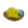 Kurczaki Wielkanocne w gniazdku z kolorowymi jajkami 5cm 3 sztuki YX7583