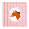 Serwetki papierowe Konie w kolorze różowym 33x33cm 12 sztuk SP33-98