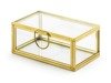 Szklane pudełko szkatułka na obrączki ze złotymi brzegami 1 sztuka PKWS1-019ME