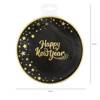 Talerzyki na Sylwestra Happy New Year czarne 20cm 6 sztuk 512661