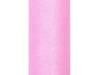 Tiul dekoracyjny różowy 15cm x 9m 1 rolka brokat TIUG15-081