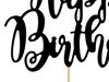 Topper na tort Happy Birthday czarny 22,5cm KPT11-010