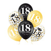 Zestaw dekoracji na 18 urodziny baner balony czarne złote A40